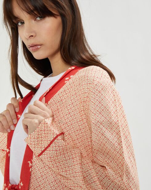 Veste imprimée Okia corail