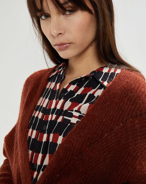 Gilet en Mohair mélangé Monica brique