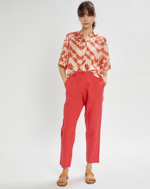 Pantalon Lin papaye