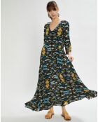 Robe longue Montana imprimée noire