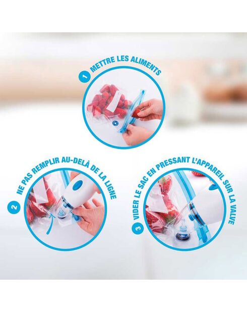Machine sous vide portable blanc/bleu