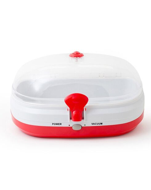 Weiße/rote elektrische Vakuumaufbewahrungsbox - 38x29x22 cm