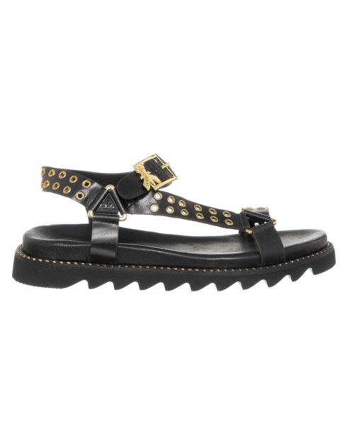Huda zwart/gouden leren sandalen