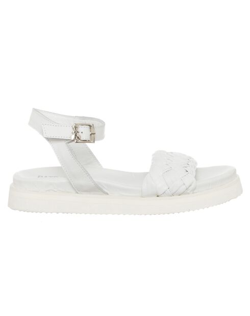 Sandales en Cuir Taba blanches