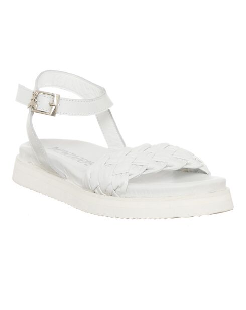 Sandales en Cuir Taba blanches