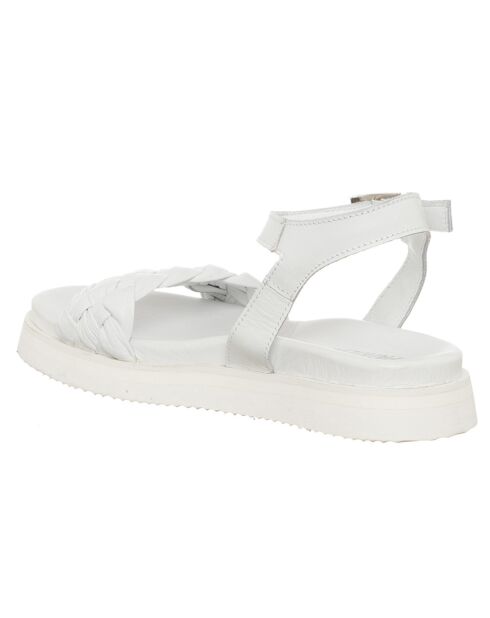 Sandales en Cuir Taba blanches