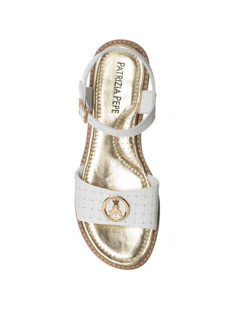 Sandales en Cuir Ozu blanc/doré