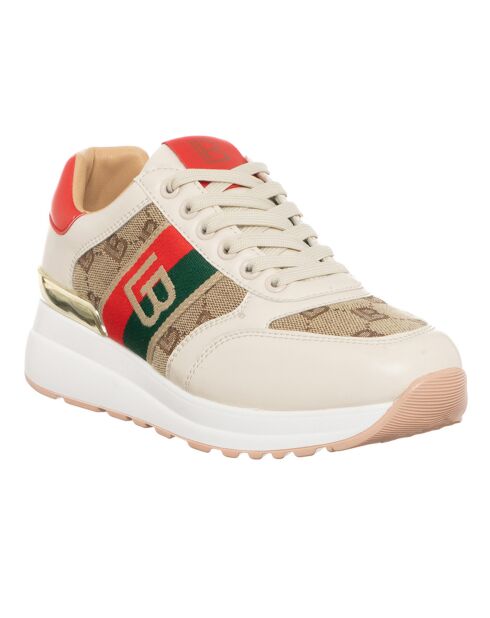 Sneakers Foda beige/rouge/vert