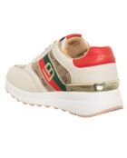 Sneakers Foda beige/rouge/vert