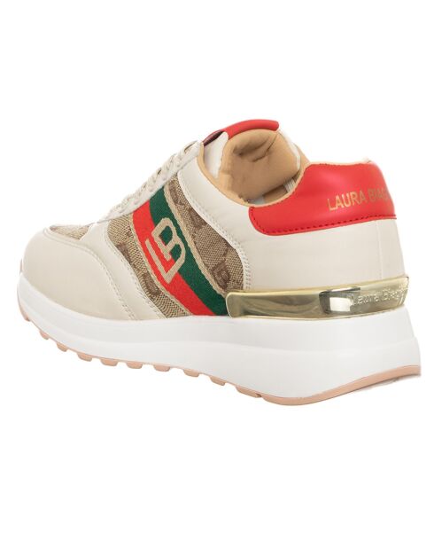 Sneakers Foda beige/rouge/vert