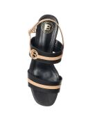 Sandales Standa noir/beige - Talon 6 cm