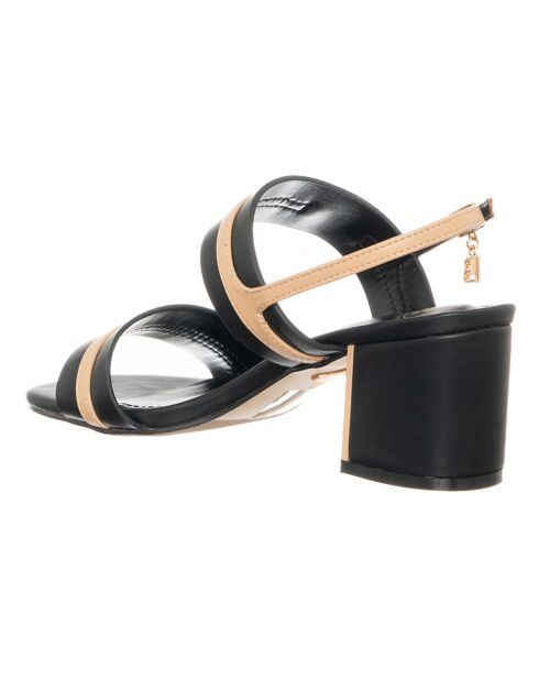 Sandales Standa noir/beige - Talon 6 cm