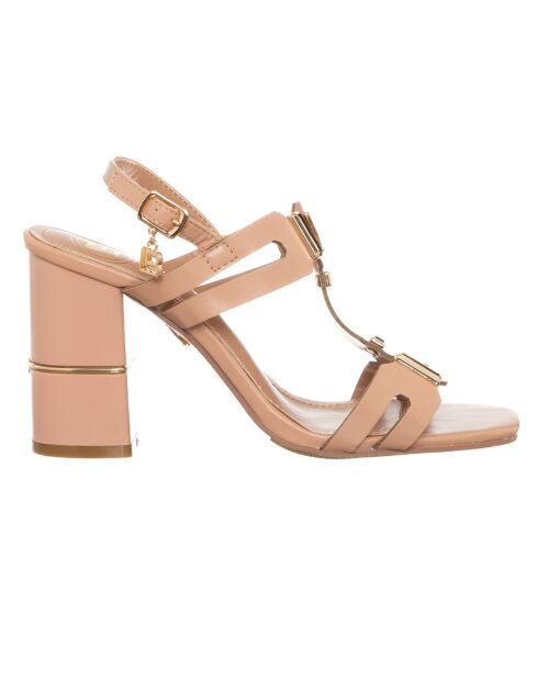 Beige Lou sandalen - hak 8,5 cm