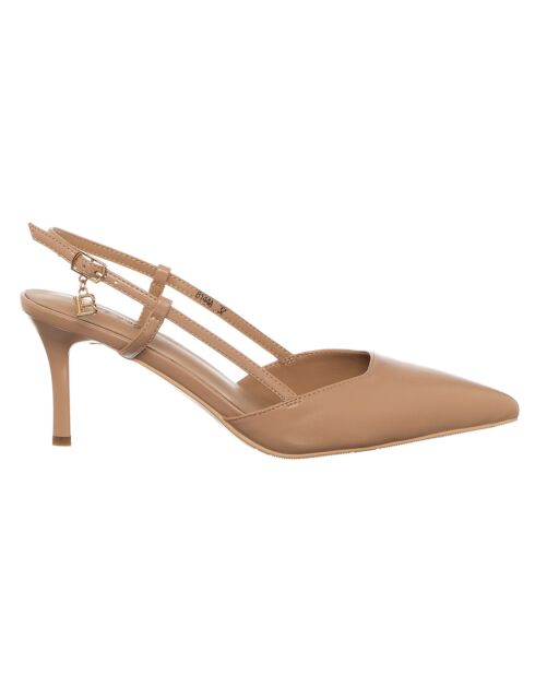 Dunkelbeige Slingbacks von Mala - 8 cm Absatz