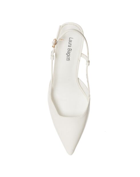 Slingbacks Mala blanches - Talon 8 cm