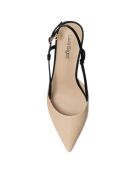 Slingbacks Onia beige/noir - Talon 6 cm