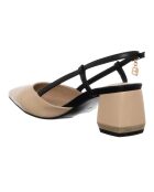 Slingbacks Onia beige/noir - Talon 6 cm