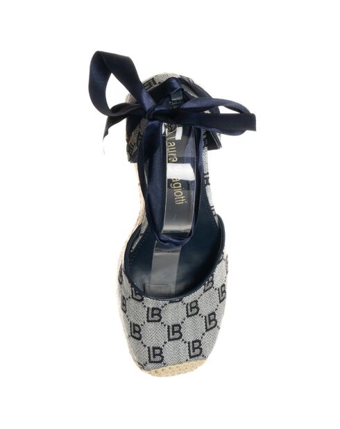 Espadrilles Texto noir/gris/beige - Talon 9.5 cm
