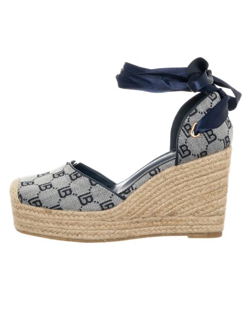 Espadrilles Texto noir/gris/beige - Talon 9.5 cm