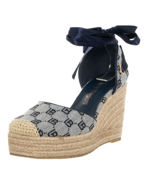 Espadrilles Texto noir/gris/beige - Talon 9.5 cm