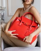 Sac à main en Cuir Jane rouge - 36x35x24 cm