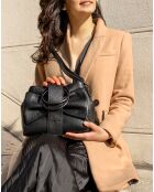 Bolso Alix de piel negra - 25x20x10 cm