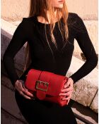 Irine Schultertasche aus dunkelrotem Leder - 30x15x6cm