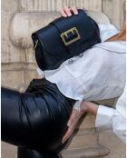 Sac bandoulière en Cuir Irine  noir - 30x15x6 cm