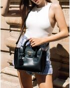 Zwarte Jeny leren handtas - 25x19x7 cm