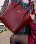 Handtasche aus burgunderfarbenem Lavaleder - 32x32x10 cm