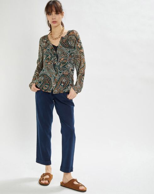 Pantalon cargo Nora bleu indigo