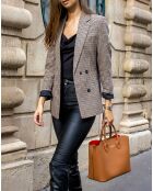 Tragetasche Nisa aus kamelfarbenem Leder - 31x25x14 cm