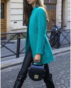 Sac bandoulière en Cuir Polly  noir - 17x19x6 cm