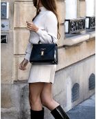 Hugo schwarze Lederhandtasche - 23,5x20x10 cm