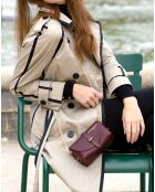 Sac bandoulière en Cuir Zephyr bordeaux - 16x10x9 cm