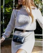 Zephyr zwarte leren schoudertas - 16x10x9 cm