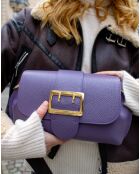 Sac bandoulière en Cuir Irine violet - 30x15x6 cm