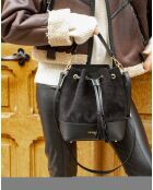 Beuteltasche Livy aus schwarzem Leder - 21,5x27x15 cm