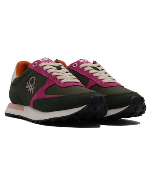 Sneakers Fuya kaki/rose/blanc