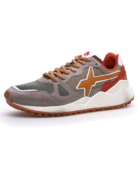 Sneakers en Cuir Itan gris/marron