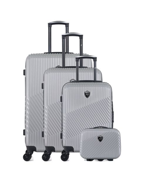 3 4-Rad-Doppelkoffer + Vanity Peter 55/65/75 cm grau