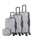 3 Valises 4 roues doubles + Vanity Peter 55/65/75 cm grises