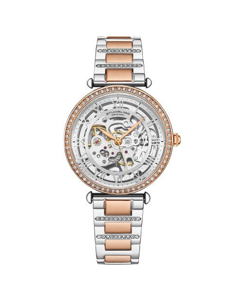 Montre Femme en Acier Automatique Luxe Legacy rose doré/argenté