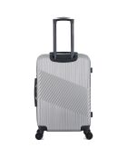 3 Valises 4 roues doubles + Vanity Peter 55/65/75 cm grises
