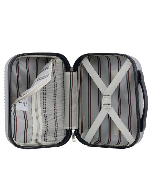 3 Valises 4 roues doubles + Vanity Peter 55/65/75 cm grises