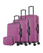 3 Valises 4 roues doubles + Vanity Peter-C 55/65/75 cm violettes