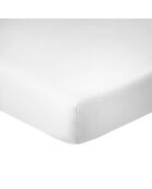 Drap housse en coton bonnet 35 cm blanc