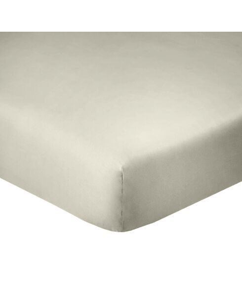 Drap housse en coton bonnet 35 cm ivoire