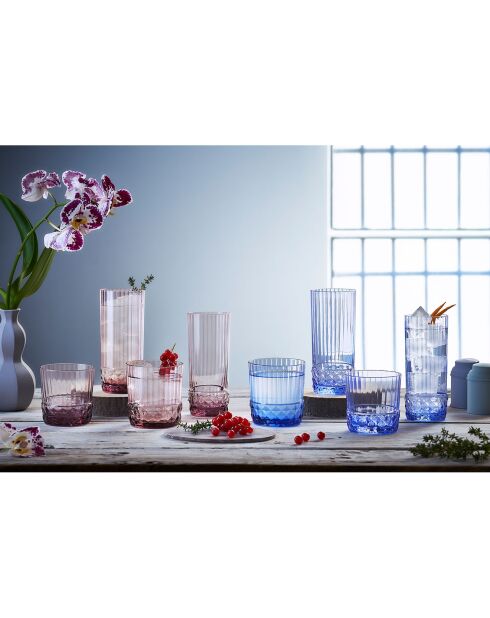 6 Verres long drink America 20S bleus - 37 cl