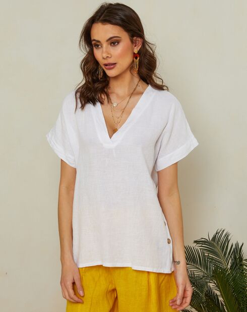 Top blanco Lina 100% lino